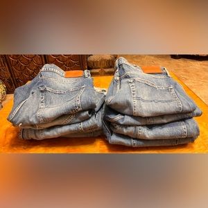 10 pairs lucky brand denim faded shorts with frayed edges, 36 waist